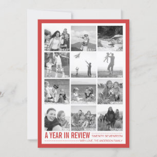 2017 jaar in Review 12 Photo Collage Holiday Card Feestdagenkaart