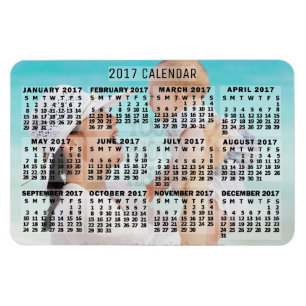 2017 Jaar Maandelijkse Agenda zwart   Foto toevoeg Magneet