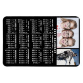 2017 Jaar Maandelijkse Agenda zwart | Fotosjabloon Magneet (Horizontaal)