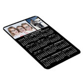 2017 Jaar Maandelijkse Agenda zwart | Fotosjabloon Magneet (Rechterzijde)