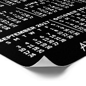 2017 Jaar Maandelijkse Agenda Zwarte Aangepast 3 F Poster (Hoek)