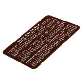 2017 Jaar Maandelijkse kalender Bruin Hout Grain Magneet (Linkerzijde)