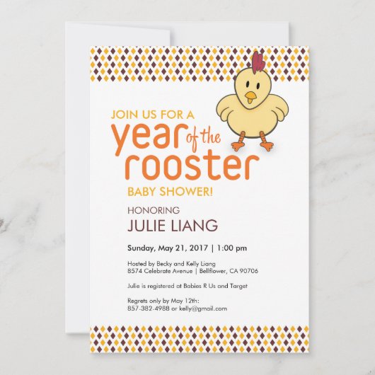 2017 Jaar van het Baby shower Kaart (Voorkant)