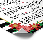 2017 Jaarkalender Trendy Bloem Strepen | Foto Poster (Hoek)