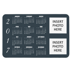 2017 Kalender Magnet Grayish Blue Steel - 2 Foto's Magneet
