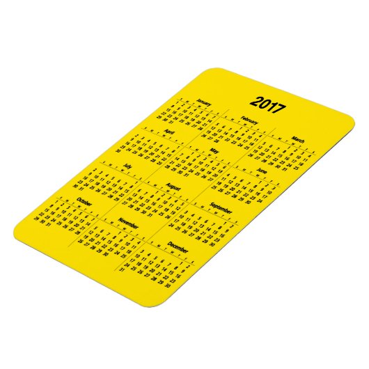 2017 Kalender  Zwart Groot Magneet (Linkerzijde)
