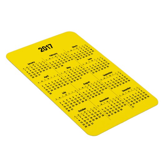 2017 Kalender  Zwart Groot Magneet (Rechterzijde)