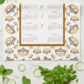 2017 Kalendergoudkroon tiara Kitchen Tea Towel Theedoek (Gevouwen)