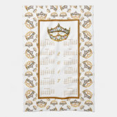 2017 Kalendergoudkroon tiara Kitchen Tea Towel Theedoek (Verticaal)
