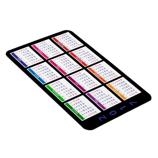 2017 Kleurenkalender Groot Horizontaal Magneet (Rechterzijde)