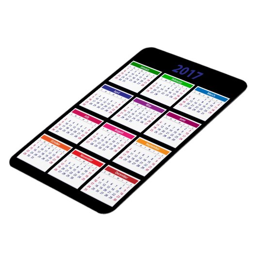 2017 Kleurenkalender  Groot Magneet (Linkerzijde)