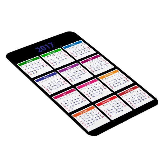 2017 Kleurenkalender Groot Magneet (Rechterzijde)