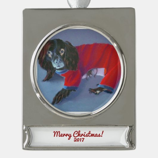 2017 Limited Edition Collectible Ornament Verzilverd Banner Ornament (Voorkant)