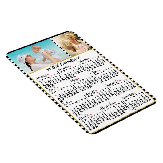 2017 Maandelijkse kalenderstripes | Aangepaste fot Magneet (Rechterzijde)