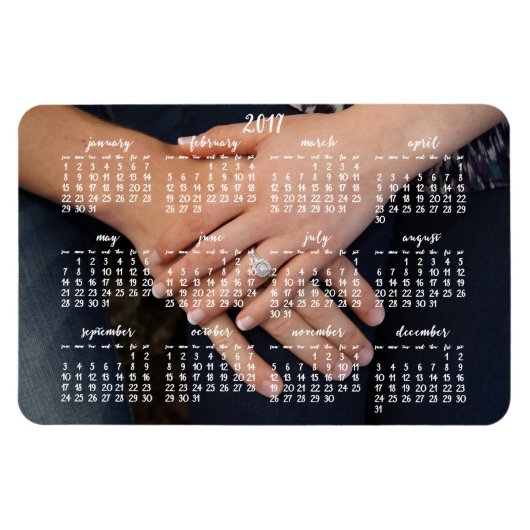 2017 Magnetische Kalender Foto Magneet 4x6 (Horizontaal)