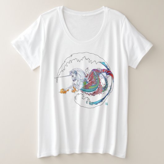 2017 Mink Mode Hippicorn Dames T-shirt Plus 3 (Design voorkant)