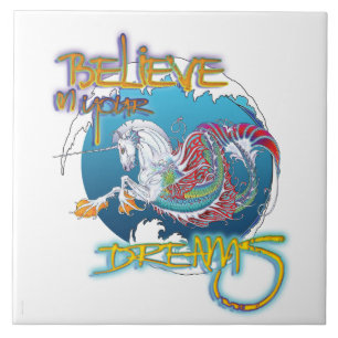 2017 Mink Nest Hippicorn 6-inch Tile Words Tegeltje