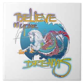 2017 Mink Nest Hippicorn 6-inch Tile Words Tegeltje