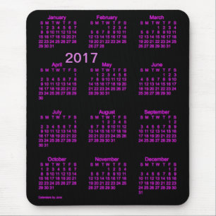 2017 Neon Pink Large Print Calendar van Janz Muismat