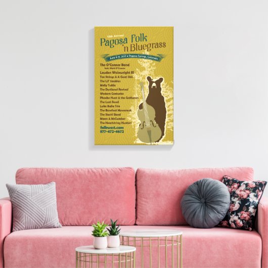 2017 Pagosa Folk 'N Bluegrass Poster Canvas Afdruk (Insitu (Woonkamer))