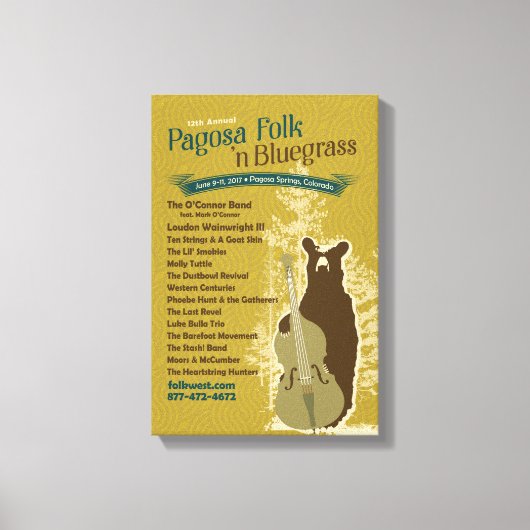 2017 Pagosa Folk 'N Bluegrass Poster Canvas Afdruk (Voorkant)