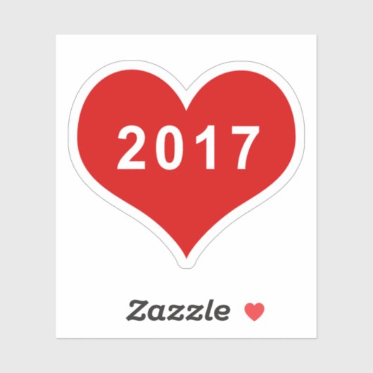 2017 Rode Liefde Hart Vinyl Sticker (Vel)