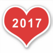 2017 Rode Liefde Hart Vinyl Sticker (Voorkant)
