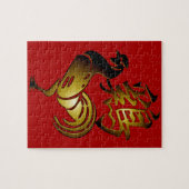 2017 Rooster Chinees teken en kalligrafie puzzel Legpuzzel (Horizontaal)