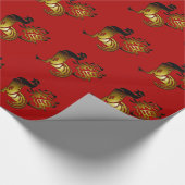 2017 Rooster Chinees teken en kalligrafie W papier (Hoek)