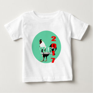 2017 Rooster Jaar in groene cirkel t-shirt 1
