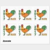 2017 Rooster-stickers Vierkante Sticker (Vel)