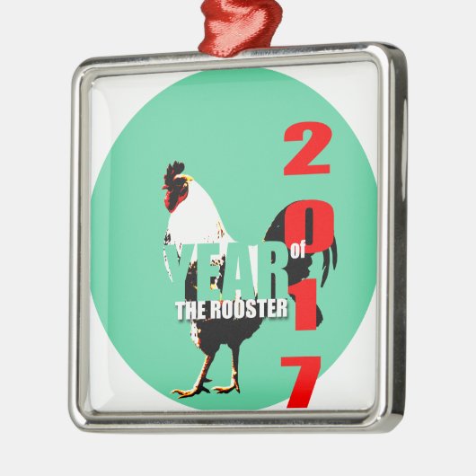 2017 Rooster Year in Green Circle S Ornament (Links)
