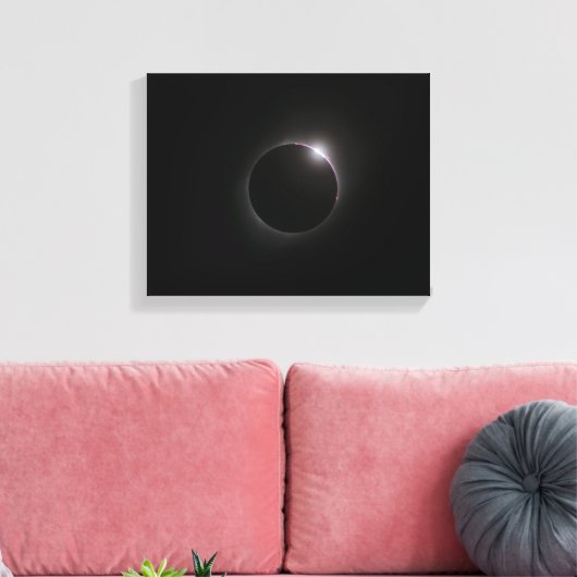 2017 Solar Eclipse - Bailey's Beads Canvas Afdruk (Insitu (Woonkamer))