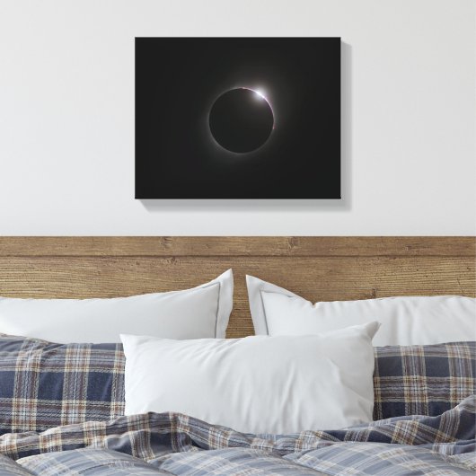 2017 Solar Eclipse - Bailey's Beads Canvas Afdruk (Insitu (Slaapkamer))