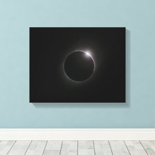 2017 Solar Eclipse - Bailey's Beads Canvas Afdruk (Insitu (Houten vloer))
