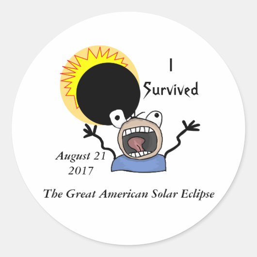 2017 Solar Eclipse Survival Edition Ronde Sticker (Voorkant)