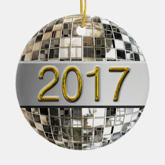 2017 Sparking Silver Disco Ball Ornament (Voorkant)