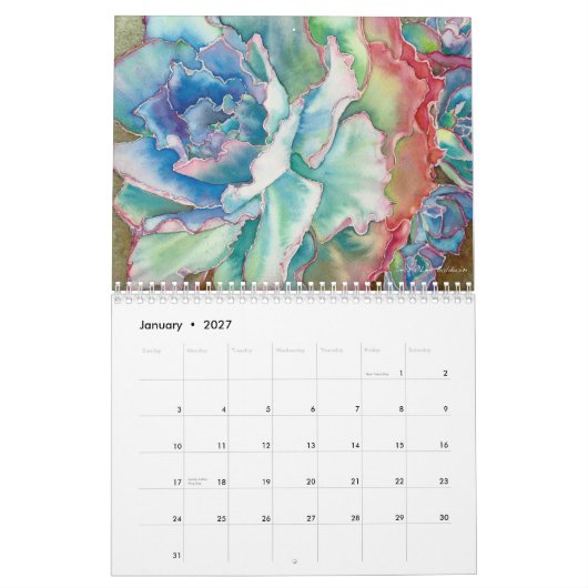2017 Succulent Agenda Kalender (Jan 2027)