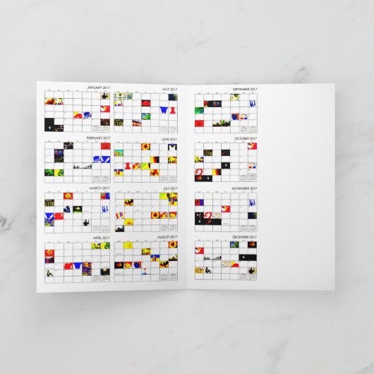 2017 Tick Tock Time Calendar Greetings Kaart (Binnen)