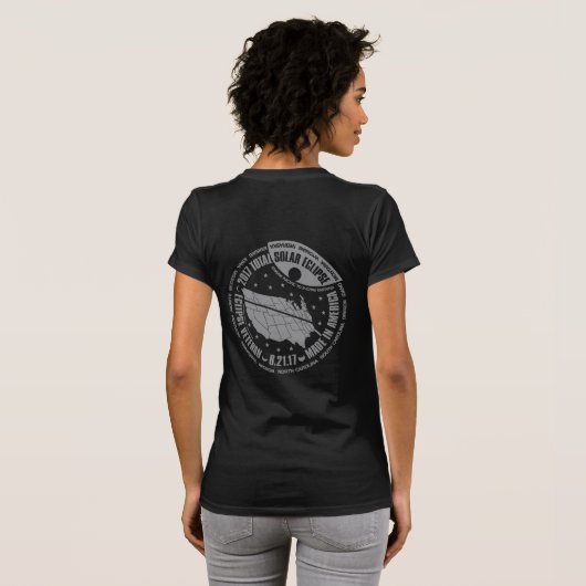 2017 TOTAAL SOLAR ECLIPSE Collectieve vrouwen T T-shirt (Achterkant volledig)