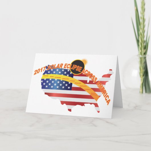 2017 Totale ZonneVerduistering over de Kaart van (Voorkant)