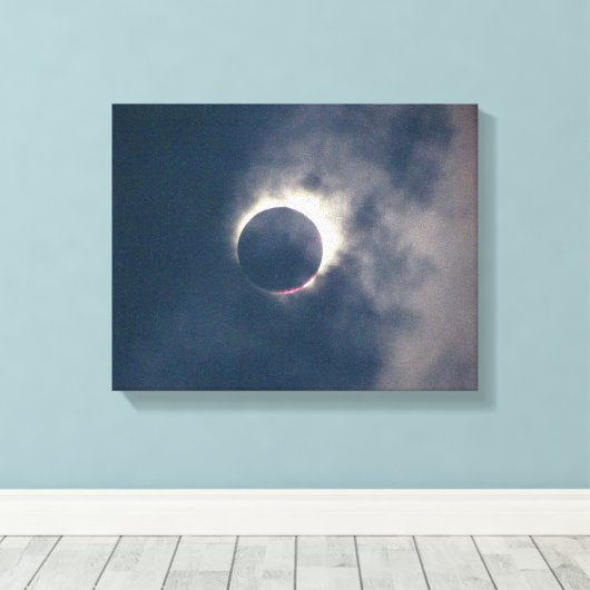 2017 Volledige Zonneverduistering Canvas Print (Insitu (Houten vloer))