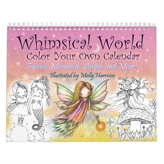 2017 Whimsical World Kleur Uw eigen muurkalender Kalender (Hoes)