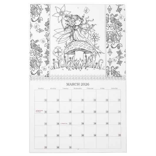 2017 Whimsical World Kleur Uw eigen muurkalender Kalender (Mar 2026)