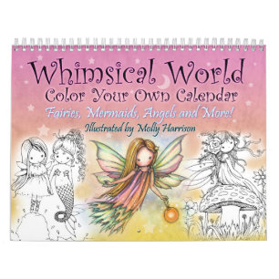 2017 Whimsische Wereld Kleur je Eigen Muurkalender Kalender