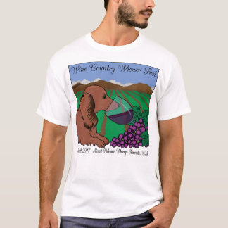 2017 Wine Country Wiener Fest T-shirt op wit