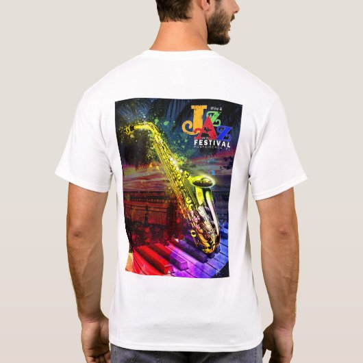 2017 Wine & Jazz Poster Basic T-Shirt (Achterkant)