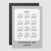 2017 Zilveren Vakantiekalender van Janz 5x7 Magnet (Voorkant / Achterkant)