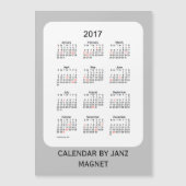 2017 Zilveren Vakantiekalender van Janz 5x7 Magnet (Voorkant)