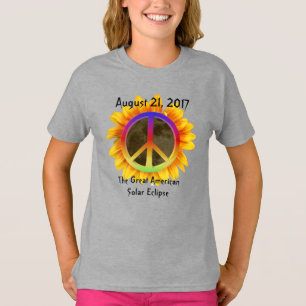 2017 Zonnebloem, zonnebloem en vredessymbool T-shirt